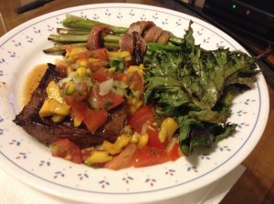 Mango Grape Relish atop a Skirt Steak