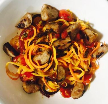 Rainbow Italian Zoodles and Sausage